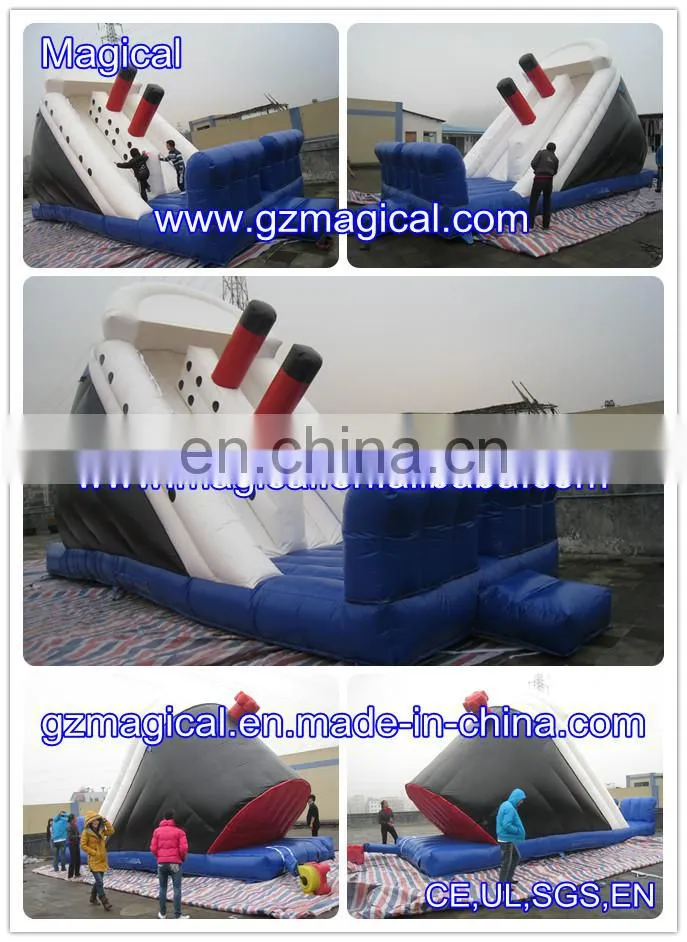 Exciting commercial rent double giant inflatable dry slide for adult