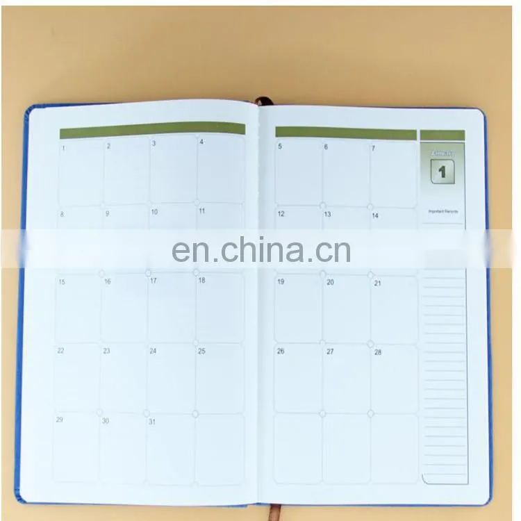 factory manufacture customized printing hardcove diary blue notebook,schedule notebook with Elastic Band
