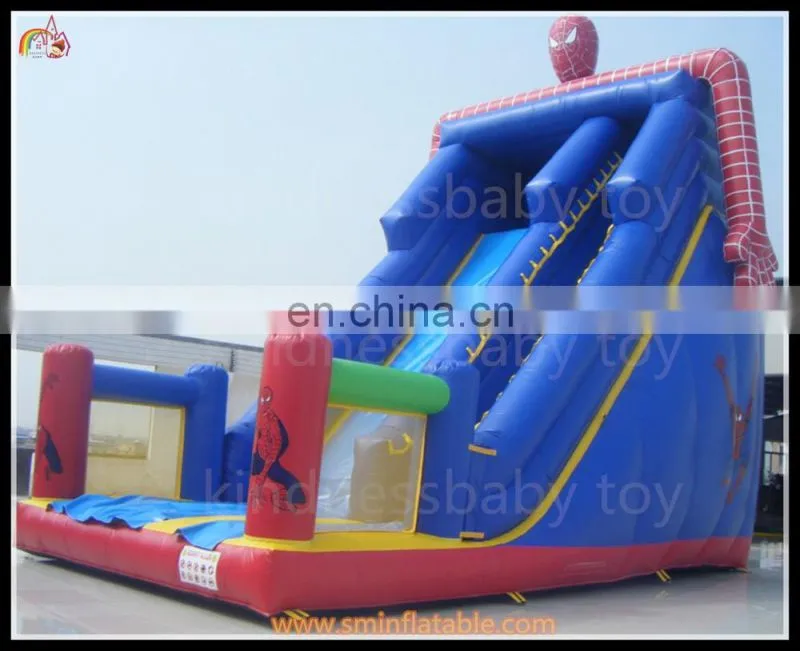 Inflatable spiderman slide,slide for kids and adults,commercial inflatable cartoon slide