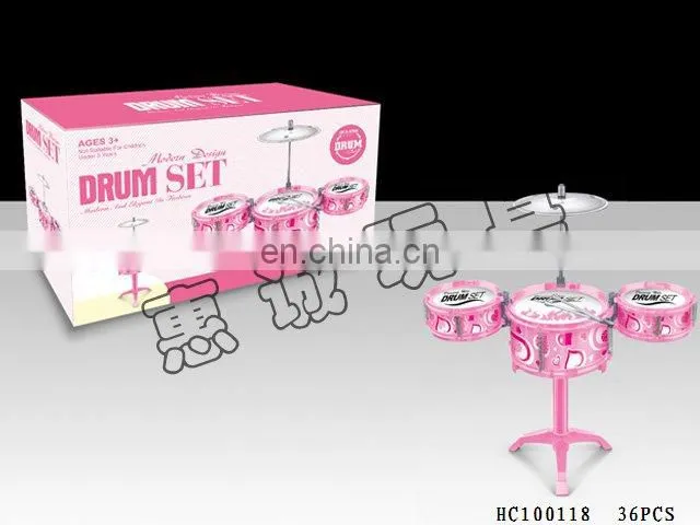 Alibaba wholesale portable pink musical instruments drum set with cheap price