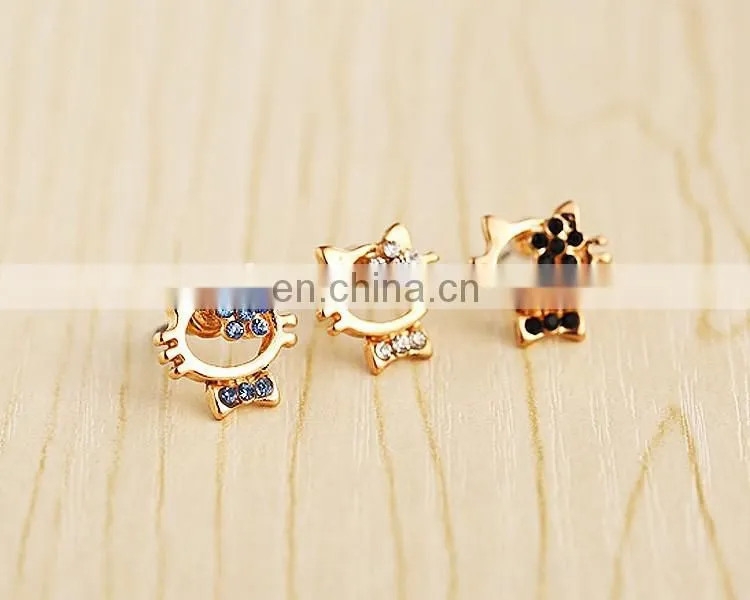 swan style ear stud rhinestone women fashion earring