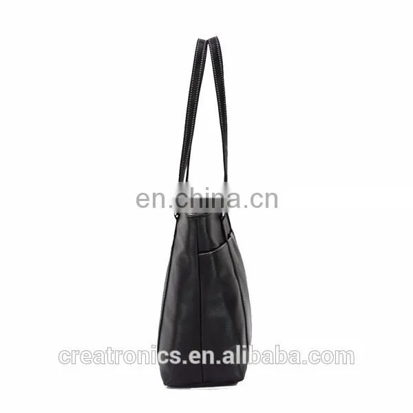 Lady Black Tote Bags With Custom Printed Logo Women's Handbags Leather Custom Tote Bag Cross Felt Leather Laptop Bag