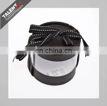custom cylinder clear PVC gift box with bowknot