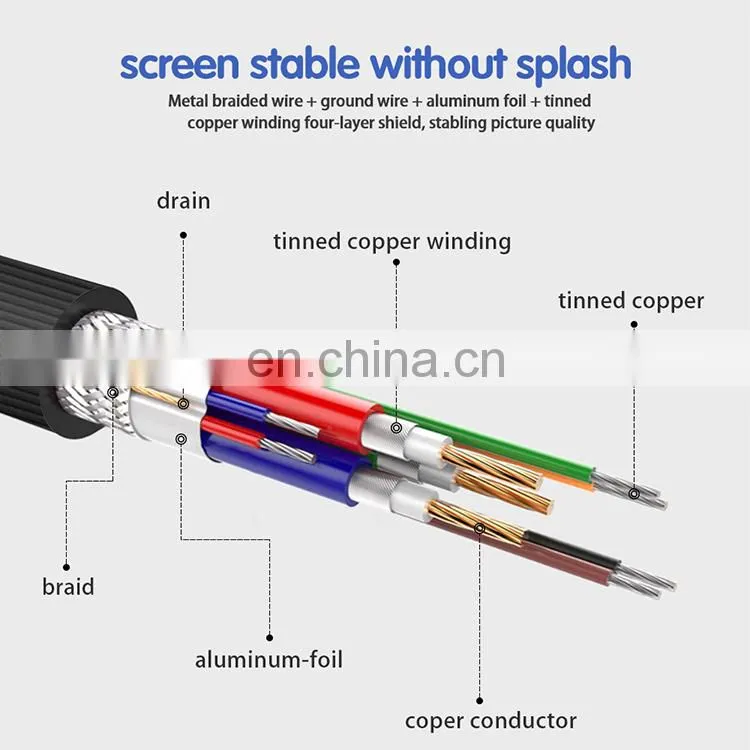 solid pin plug soft body 19pin vga cable