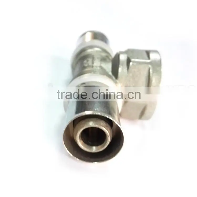 Gas Pipe parts brass 3 Way tube connector copper unequal tee male female tee fitting