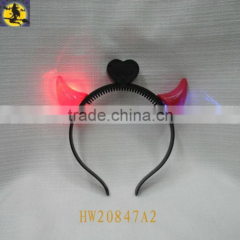 Big Red Ox horn Headband with LED for Halloween