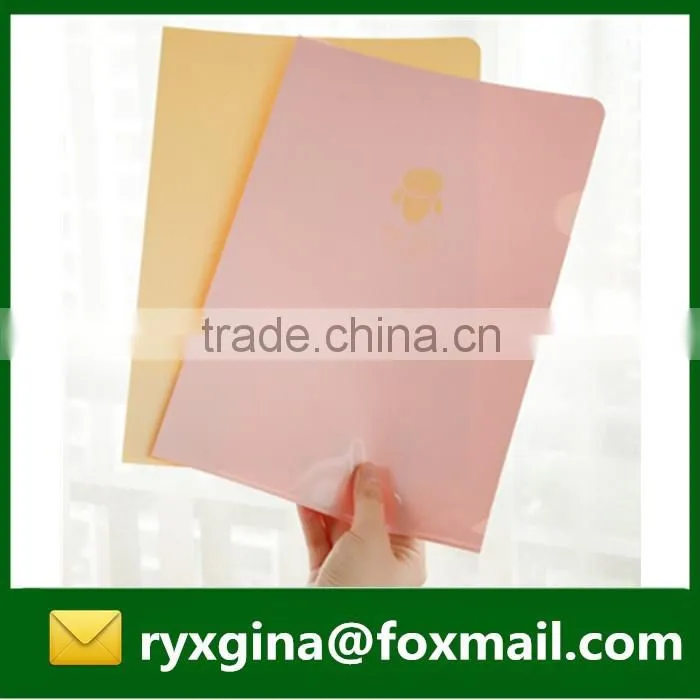 Hot sales creative design office stationery l shape plastic document folder