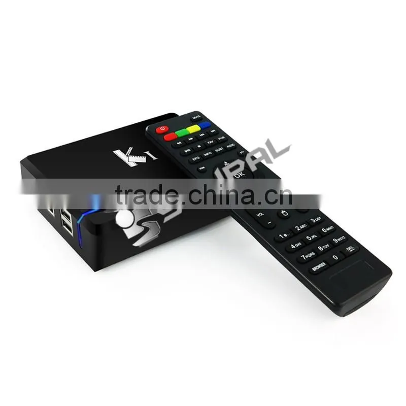 Wholesale quad core 1G DDR3 8G Nand Flash android TV Box dvb K1 android 4.4 KI dvb s2 satellite receiver