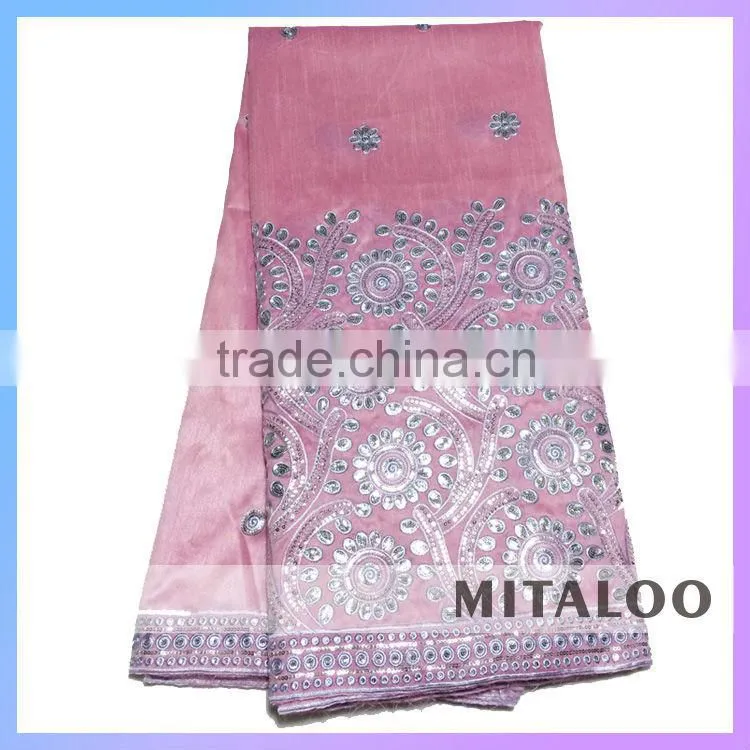 Mitaloo MGP0042 Fashionable Raw Silk George Lace Fabric