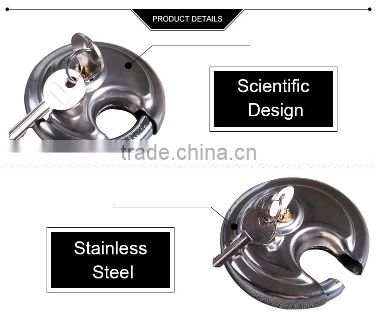 Security Solid Padlock 60/70/80/90mm Size Stainless Discus Lock