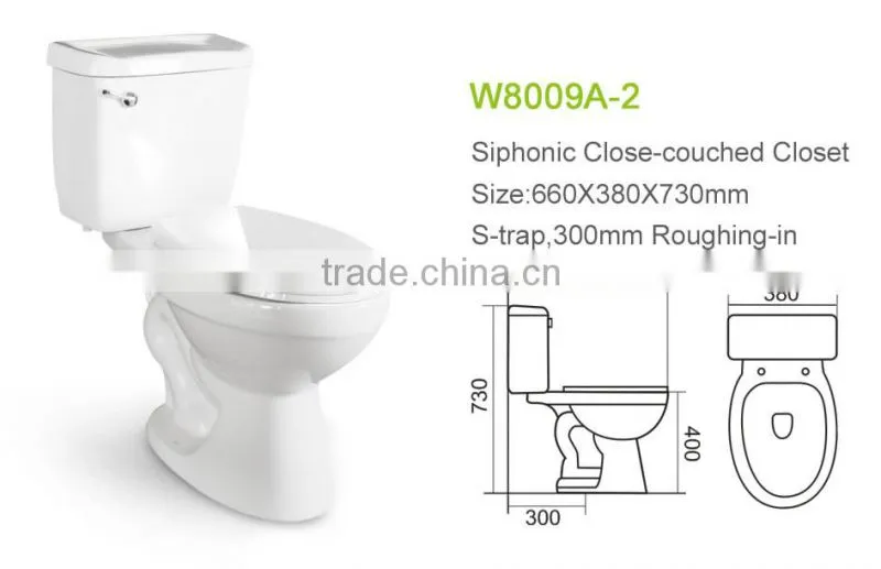 S trap siphonic cheap WC toilet