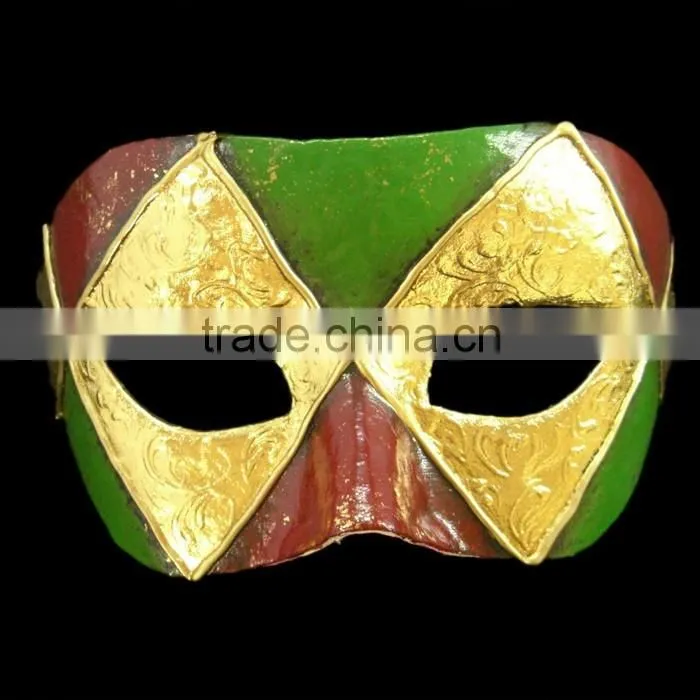 Golden Half Face Mask for Masquerade Carnival Mask, PVC Mask