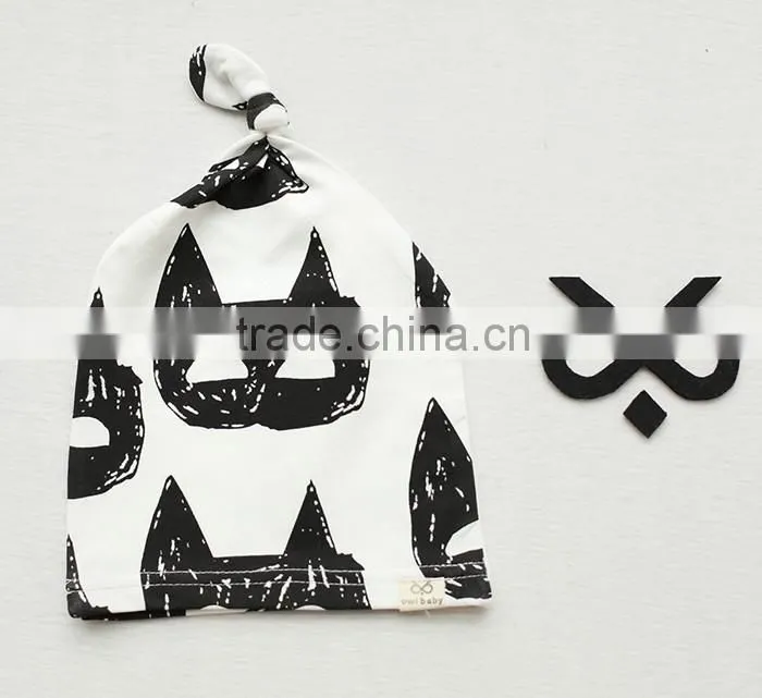 Breathable Kids Hat Boutique Cotton Cartoon Tied Angle Newborn Baby Cap For 0-2 Years In Stock