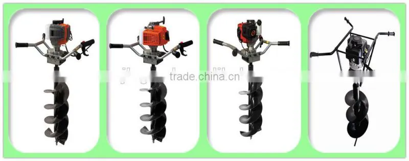 52cc gasoline earth driller machine with 100mm,150mm,200mm bit