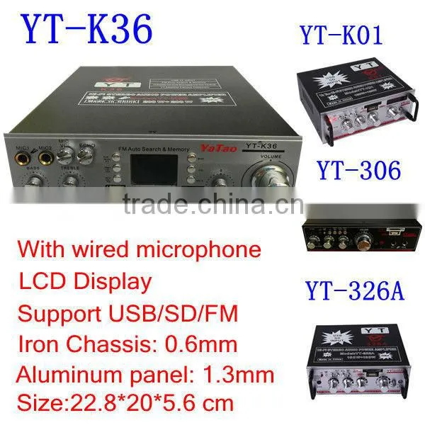 Pa system mixer best price amplifier YT-K36 with USB/TF/Karaoke