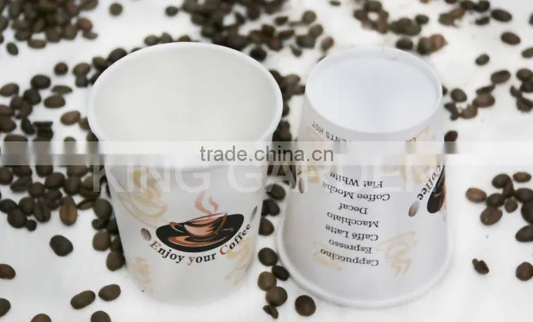 Customized Print enjoy coffee paper hot cup with lids