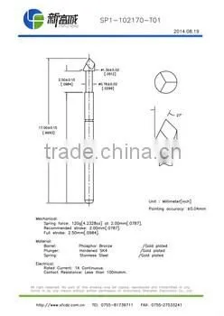 High current spring test probe pin ,PCB contact probe pin