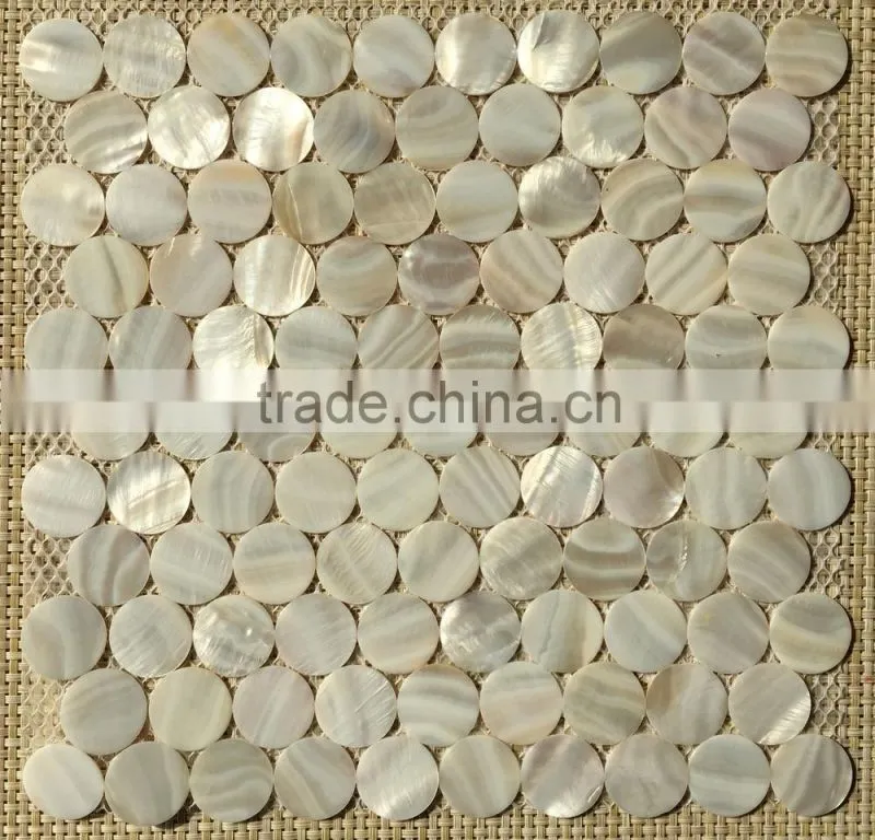 12''x12'' white natural shell mother of pearl round Mosaic D30