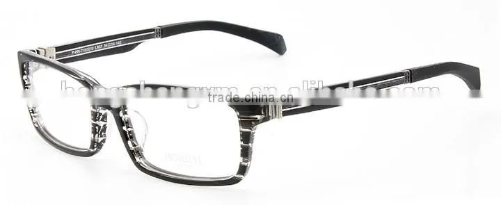 Square Acetate Frame Eyeglass with Wood Temple men spectacles