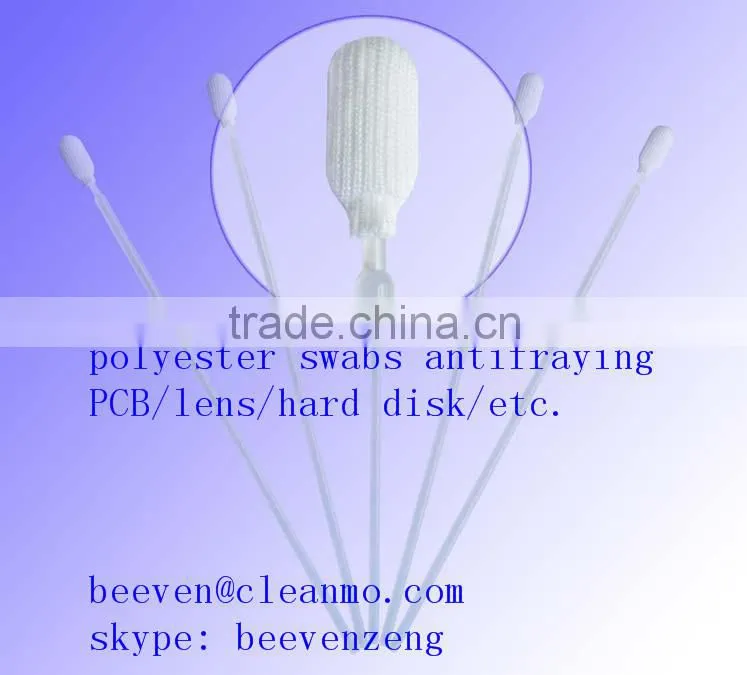 100ppi Cleanroom strong cleanse ability polyester sponge swab with long handle