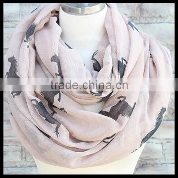 Horse print infinity scarve at stock , holiday scarf , fruiends gift , black Friday gift