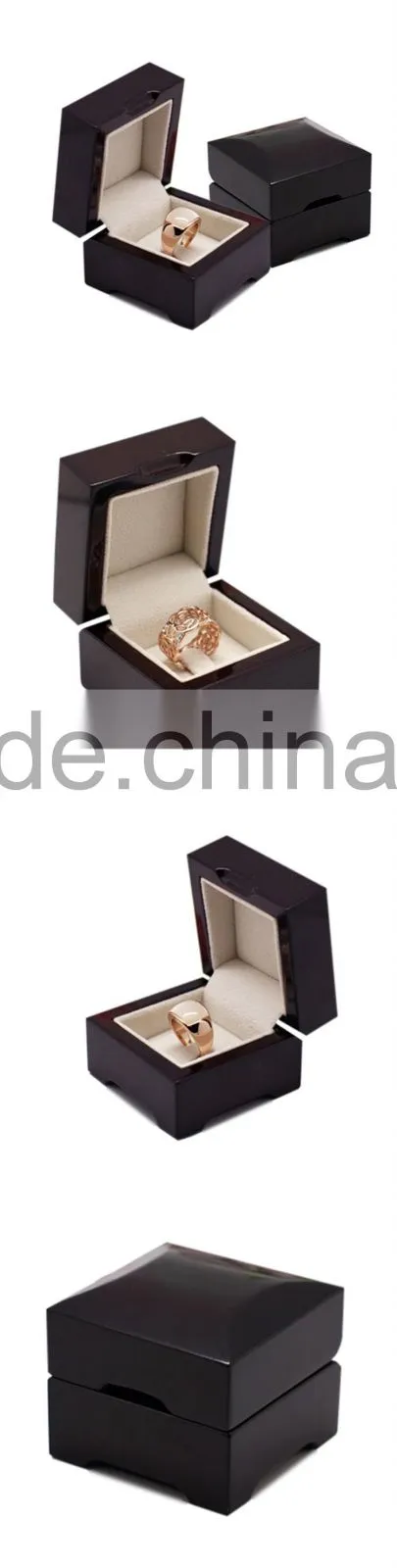 matte black gift box wooden ring box