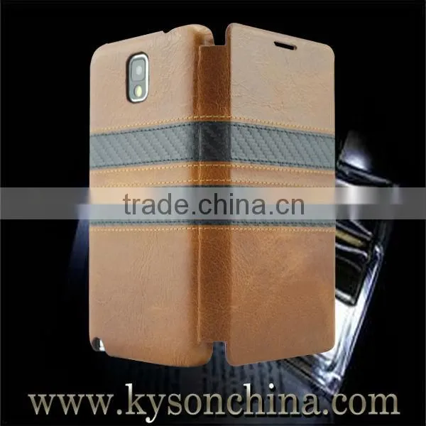 Smart cover oil-waxed leather case for samsung galaxy note 3