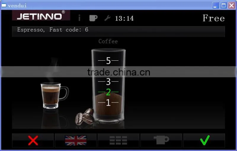 ES3C Jetinno One Touch bean to cup espresso coffee vending machine