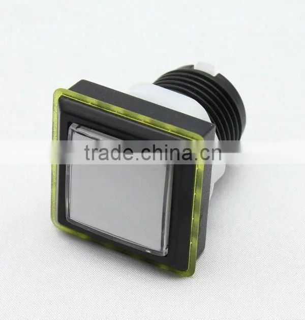 square 33mm blue plastic arcade game machine push button switch electric pushbutton switch with LED light