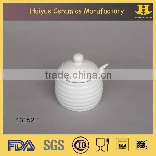 ceramic jar with spoon honey jar with spoon and lid