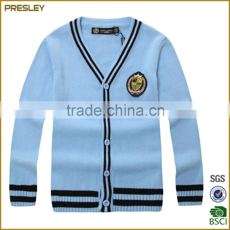 Presley oem long sleeve sweater cardigan children plain knited sweater school cardigan sweater cardigan