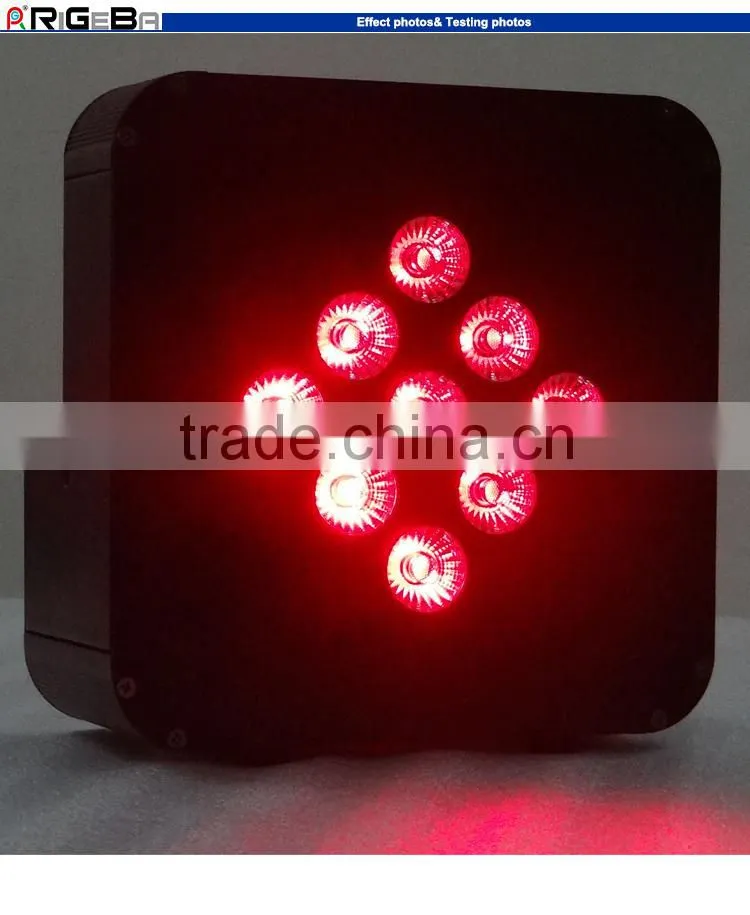 2015 Built-in Li-ion battery & wireless super slim 9*10W RGBWA 5 IN 1 led Mini flat par can stage par light
