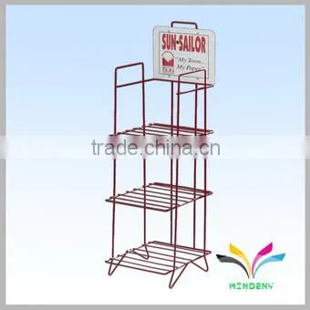 Hot sale fashion store detachable metal wire floor rack display for newspaper