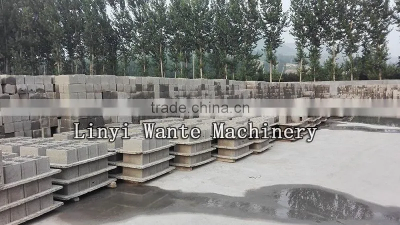 QT4-15 fully automatic concrete cement hollow paver bricks block making machine production line