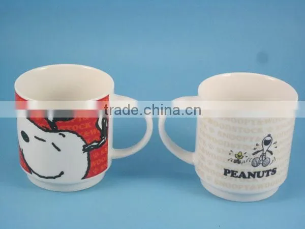 YF28030 Custom animal pattern printed stackable ceramic mug