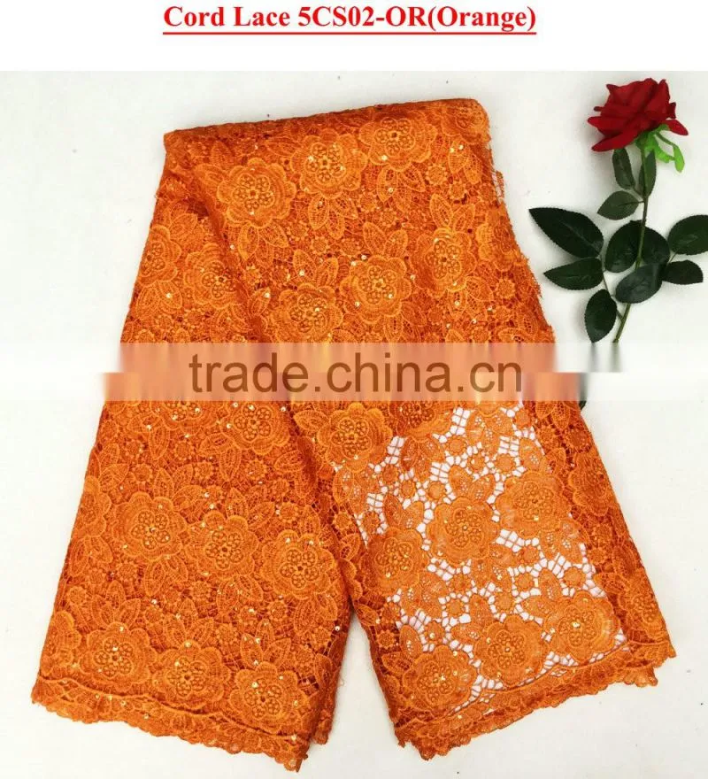 Yellow guipure lace/ lace fabric for fashion dress/ african french lace for wedding