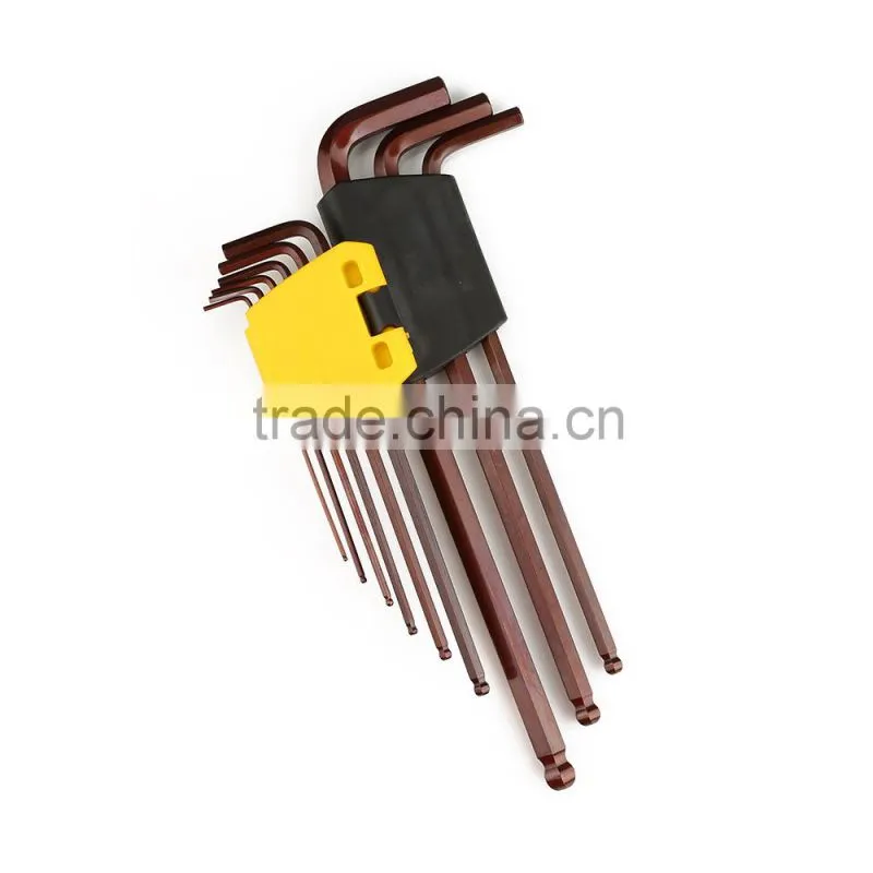 9Pieces Different Types T Handle Allen Wrench Set With Ballpoint Head And Star Head