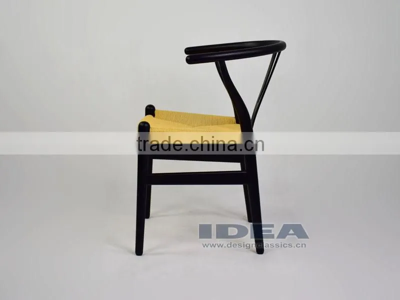 Replica Hans Wegner Y Chair - Beech Solid Wood in Black Color