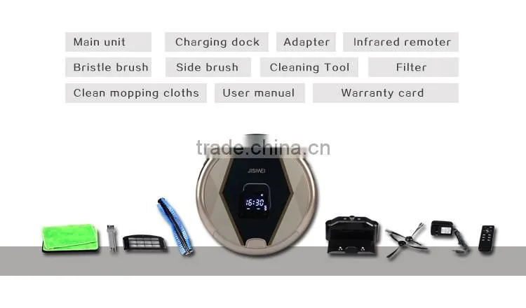 2016 Newest Robot Vacuum Cleaner 3 in 1 functions JISIWEI S+ golden carpet, wooden floor, marble