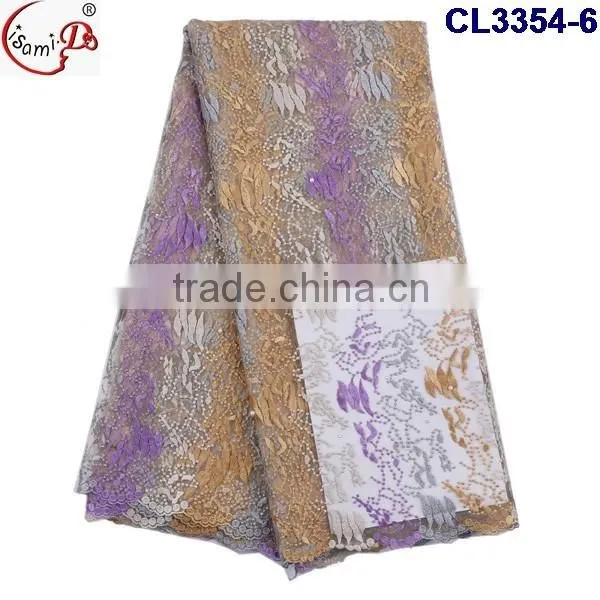 CL3354 Top quality french lace fabric 2016 embroidery tulle lace fabric,african french net lace
