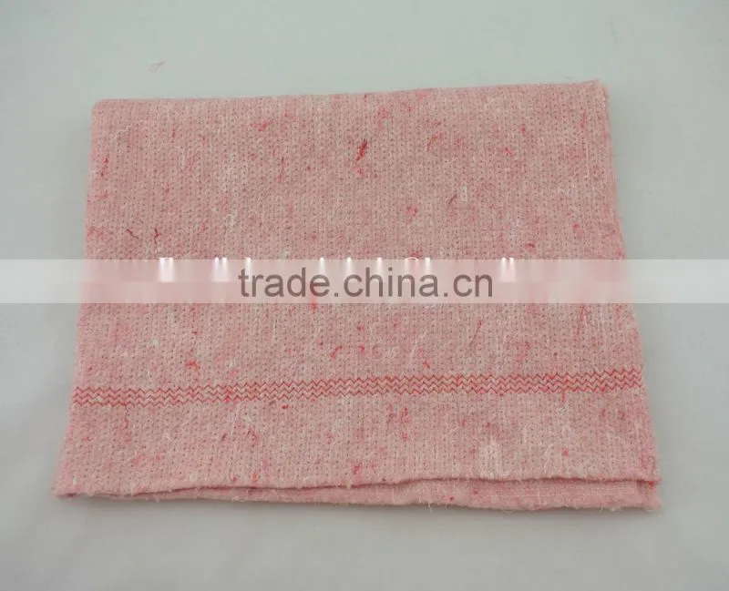 Stitch bonded nonwoven pink color 100%cotton floor cleaning cloth
