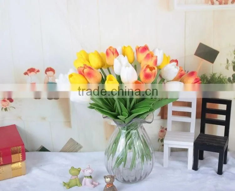 Wholesale artificial tulip, decorative plastic flowers making