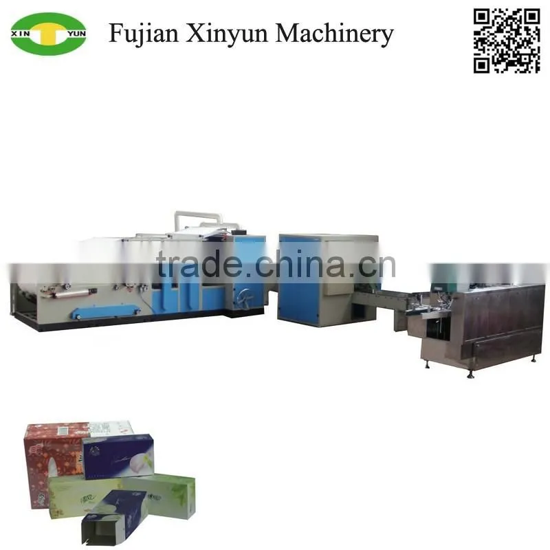 Facial tissue filling in carton box and packing machine