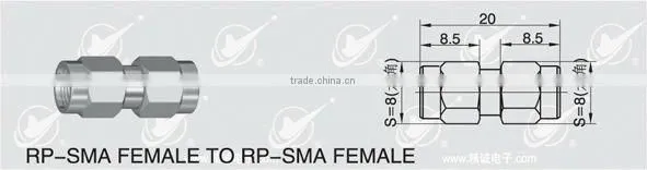 reverse polarity SMA, male body with socket, male to male rf connector