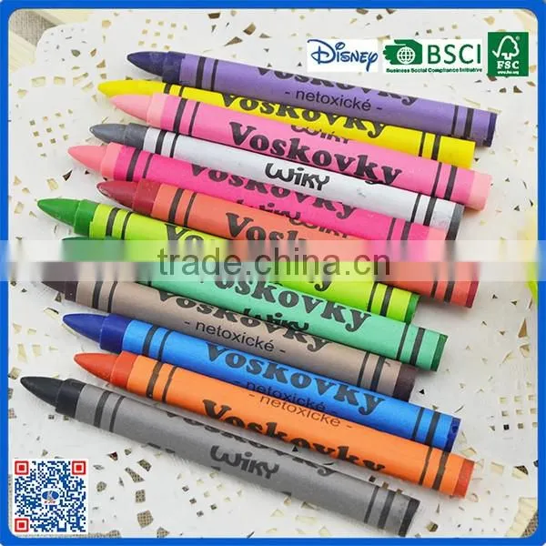 2016 Hot sale non-toxic 12 color crayon in paper box with customized LOGO