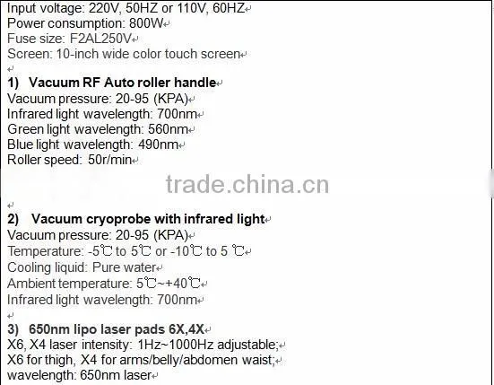 auto roller vacuum cryo liposuction cryo machine with lipolaserpad