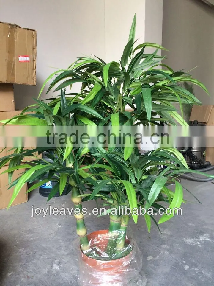 Artificial bamboo potted in plastic pot for shopping center sales