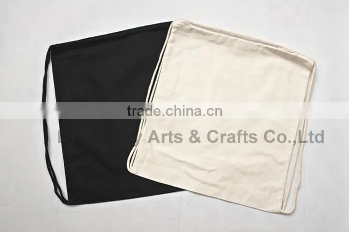 Canvas school bag drawstring backpack bag