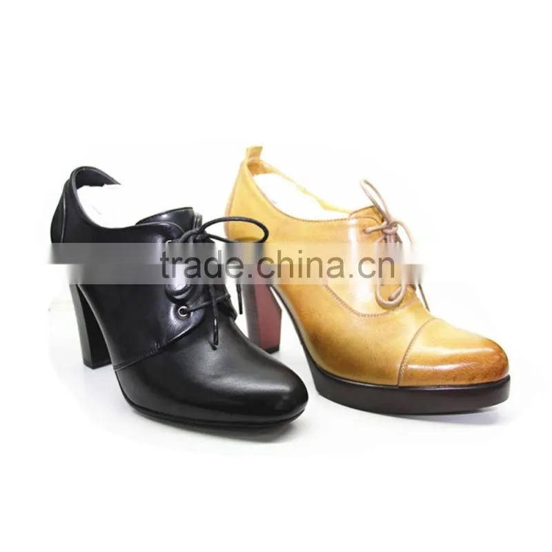 2015 new arrival chunky heel woman shoe