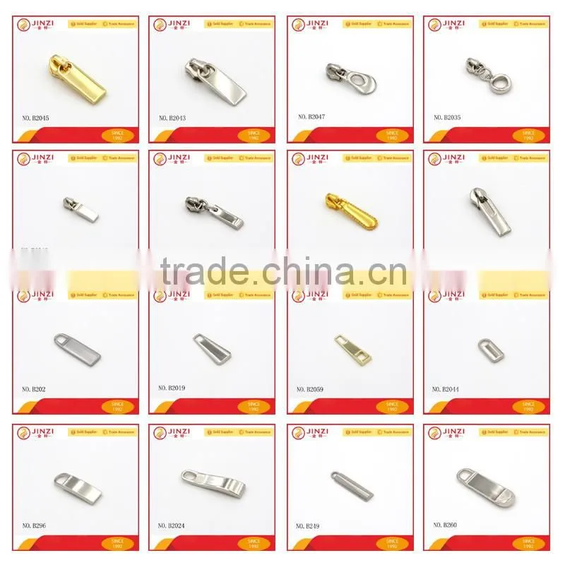 china supplier Handbag gold zipper slider bag clothes zipper pullers